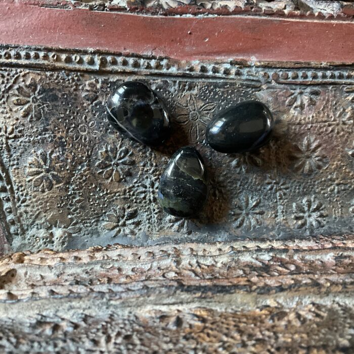 Zwarte Obsidiaan hanger doorboord