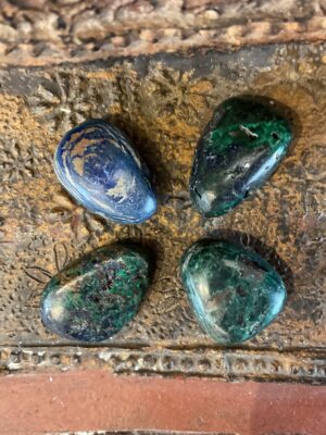 Azuriet-Malachiet hanger doorboord